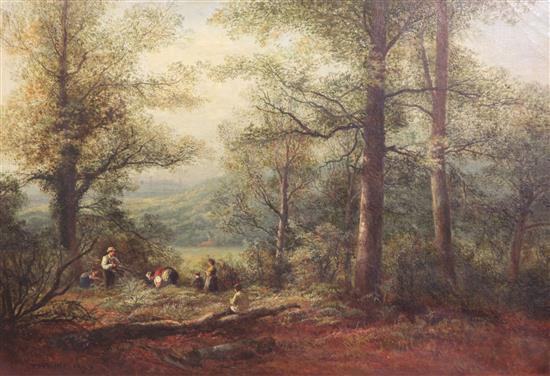 Thomas Whittle (1803-1887) Gathering Wood, 16 x 24in.